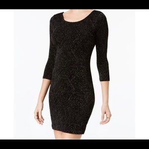 Trixxi Black Shimmer Open Back Metallic Dress Size 13 Medium little black dress